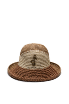 Logo Embellished Straw Bucket Hat